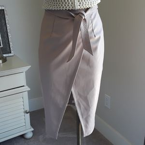 ASOS Pink Faux Leather Wrap Skirt - Size 6